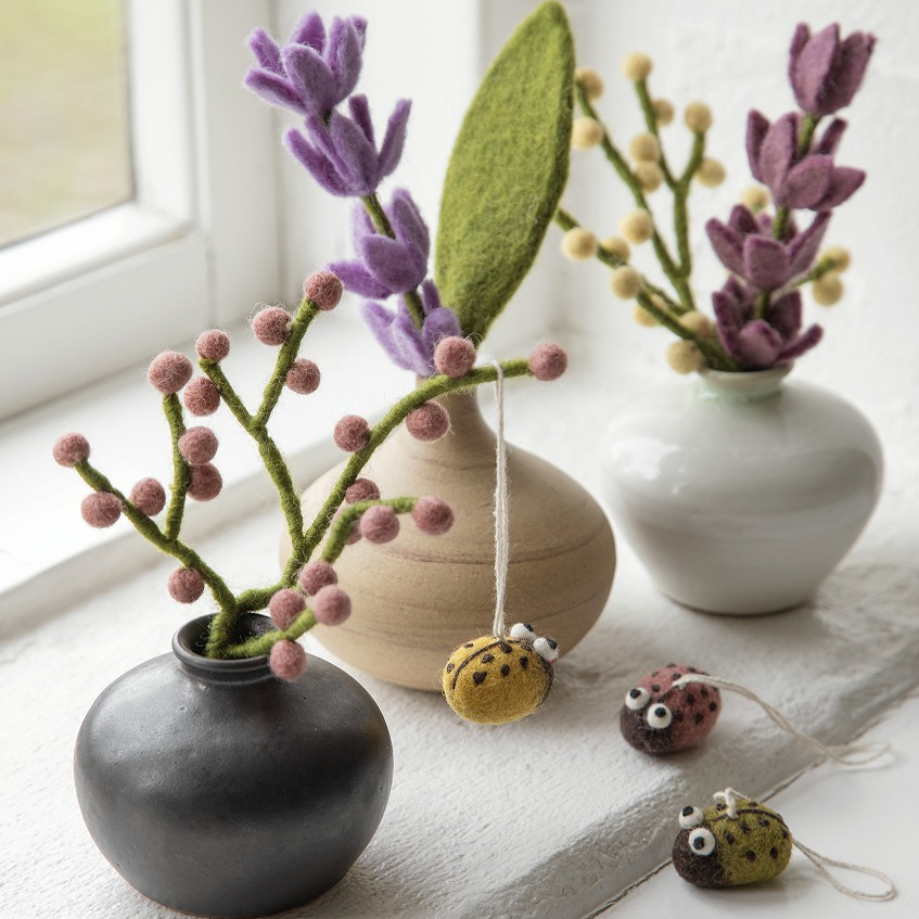 丹麦羊毛毡手工花束仿真花