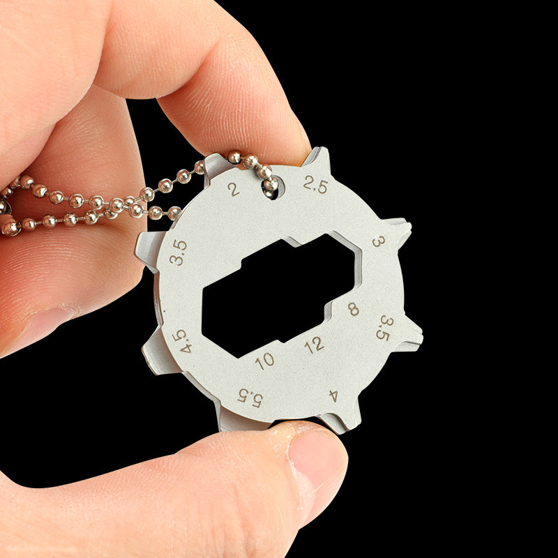 不锈钢钥匙扣挂件外六角维修工具一字十字螺丝刀多功能组合装备