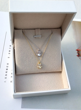 纯银韩国森女系短款生日礼物项链