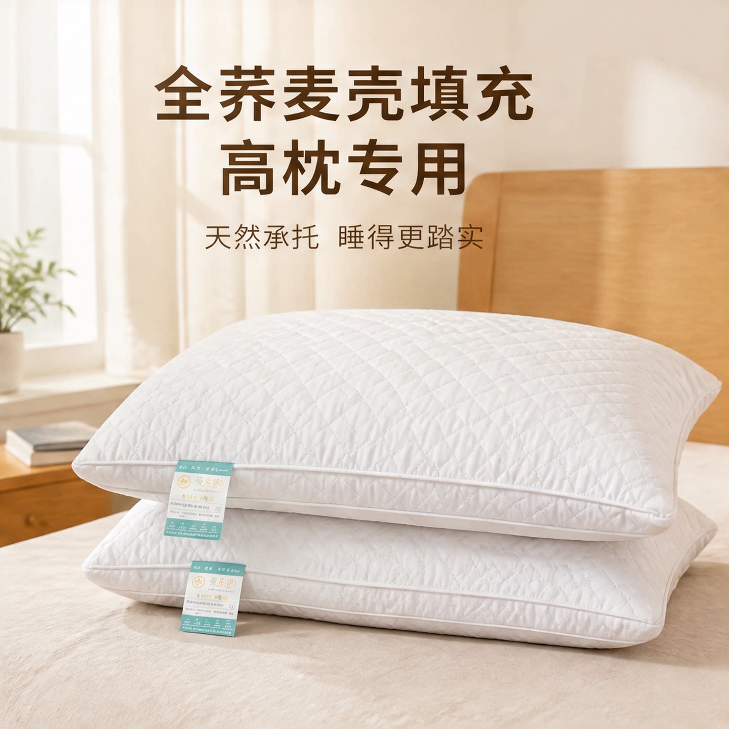 全荞麦壳高枕头免洗成人家用散装甜荞麦皮枕头枕芯保健枕填充颈椎