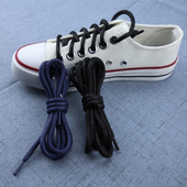 鞋 粗款 带绳男女 休闲鞋 马丁靴工装 打腊圆鞋 带6mm黑色蓝色运动鞋