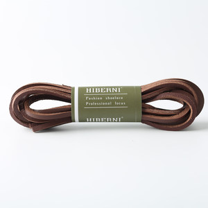 HIBERNI品牌牛皮鞋带深红棕色方形3毫米真皮适用miumiu缪缪鞋带绳