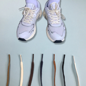 带绳4mm适用鬼冢虎家鞋 帆布小白鞋 男棕白色窄款 扁平微腊鞋 细鞋 带