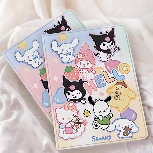 2024新款ipadpro保护套ipad Air1/2/3/4/5/6卡通图案库洛米ipad5/6/7/8/9/10代10.2/10.5/10.9寸防摔保护软壳