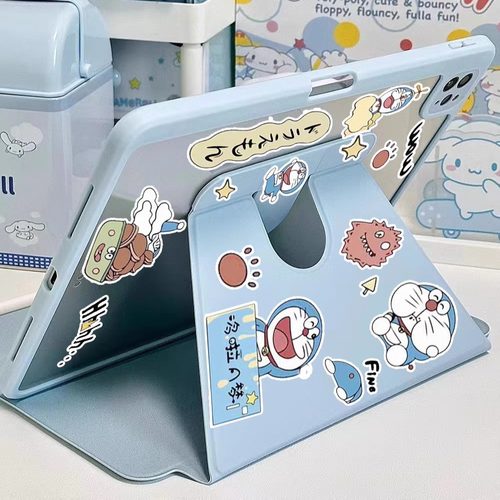 蓝胖子贴纸2022款适用于iPadPro保护套4air5平板8代10苹果11英寸透明2021带笔槽9全包10.2防弯mini硬壳2018