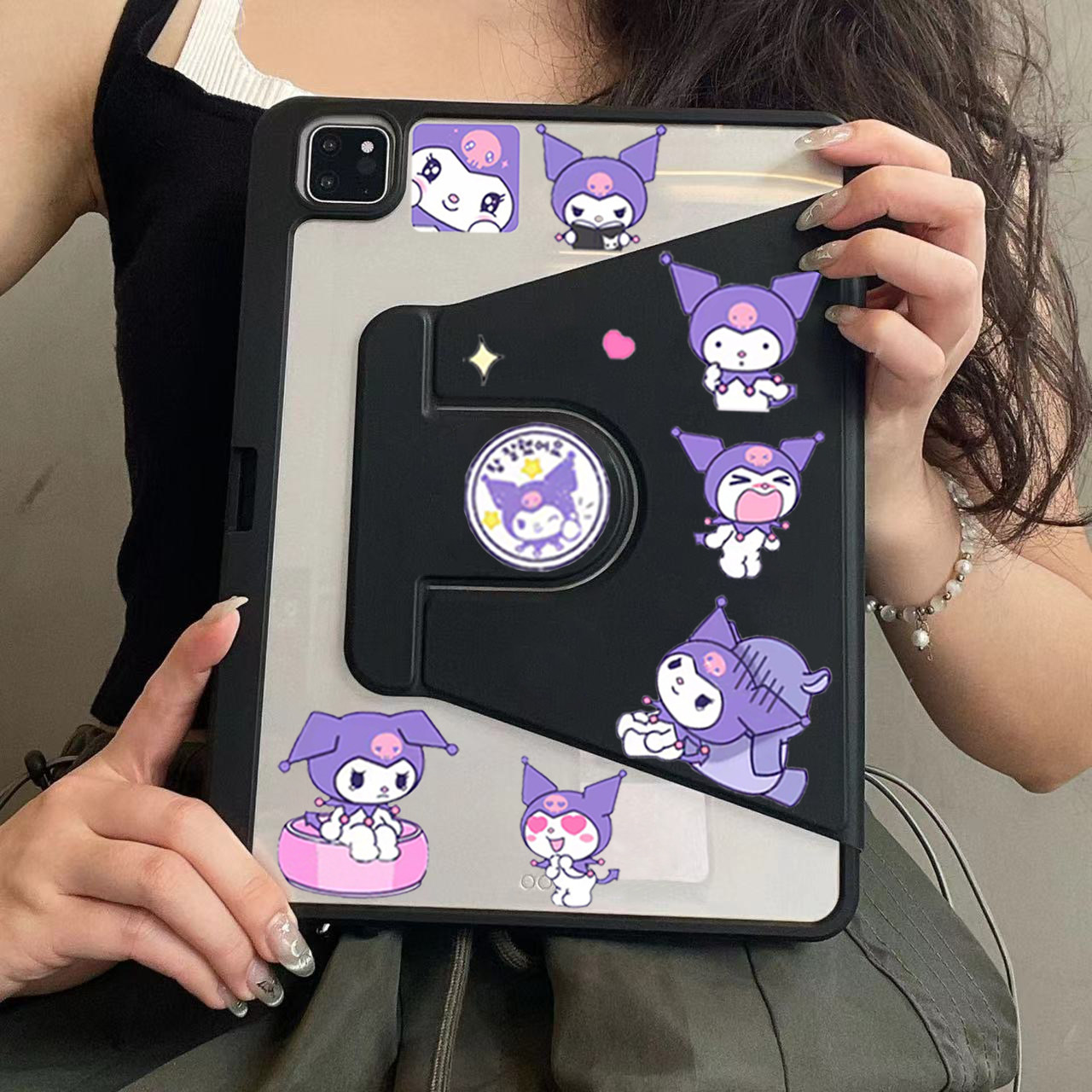 ipadpro2018/20/21/22款12.9英寸保护套 2024新款ipadair13/pro13英寸旋转带笔槽亚克力防摔全包平板保护软壳