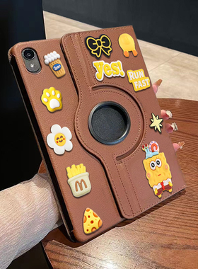 2025ipadmini6/7保护壳5/6代A2155款10.2寸ipad7/8/9十代Air1/2/3/4/5款MINI45送海绵宝宝公仔保护套MINI123