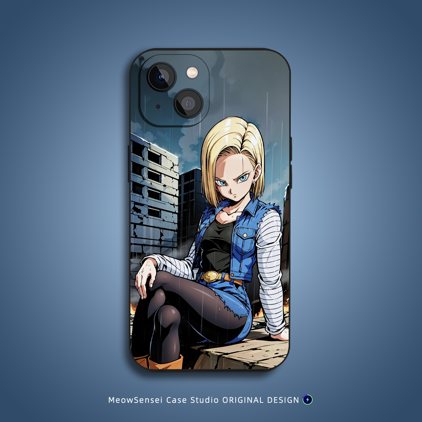 人造人18号七龙珠手机壳适用苹果16小米OPPO个性艺术15华为VIVO液态硅胶14磨砂磁吸iPhone17ProMax动漫二次元