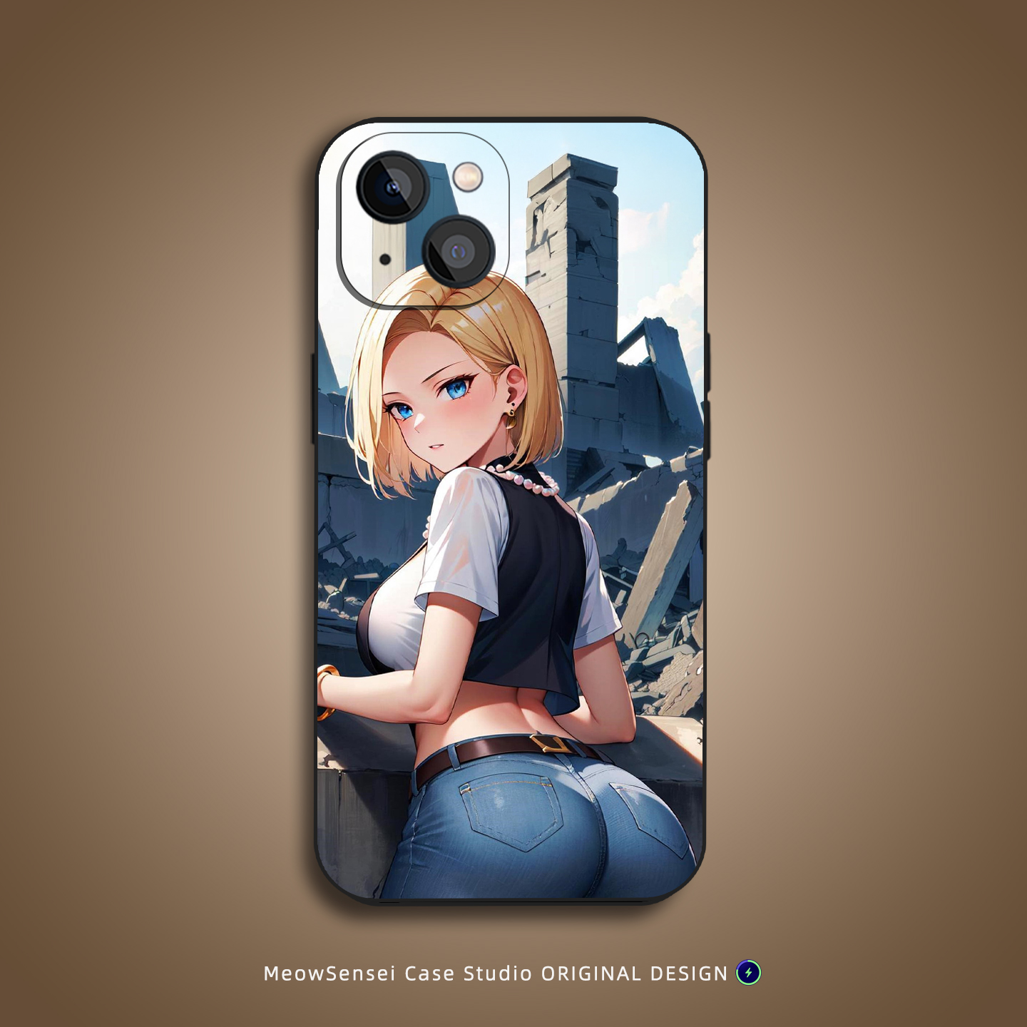 可爱18号七龙珠手机壳适用苹果16小米15华为P40红米K80动漫艺术14二次元VIVO液态硅胶OPPO磁吸iPhone17ProMax