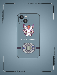 哥玛兽原创数码宝贝小众日漫手机壳XS适用iPhone16液态硅胶小米13/12/14苹果15ProMax华为安卓玻璃动漫保护壳