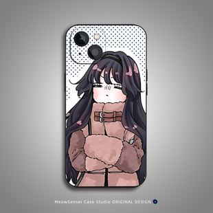 薰香花朵凛然绽放女生情侣手机壳适用苹果16小米15华为P40红米K80动漫VIVO液态硅胶OPPO13磁吸iPhone17ProMax