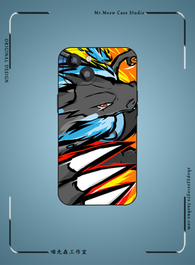 Mega喷火龙个性宝可梦绘画手机壳适用iPhone16小米13光面玻璃12全包14苹果15ProMax神奇宝贝Plus安卓液态硅胶