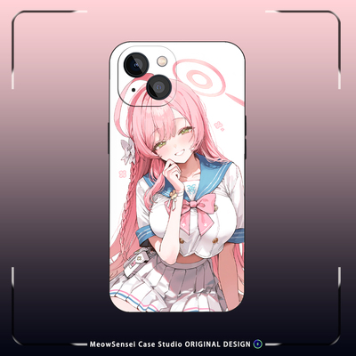 日系甜美粉发蝴蝶结水手服JK少女手机壳动漫周边适用iPhone17ProMax苹果16小众二次元磨砂硅胶磁吸防摔保护套