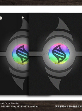 Mega进化钥石宝可梦个性平板保护壳适用于苹果iPadPro11双面彩绘13寸2025iPad笔槽Air5/6蚕丝纹Mini7卡通动漫