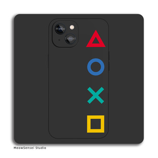 简约创意PS周边游戏手柄小众个性适用于iPhone16全包防摔14硅胶OPPO苹果15ProMax华为VIVO小米动漫玻璃手机壳