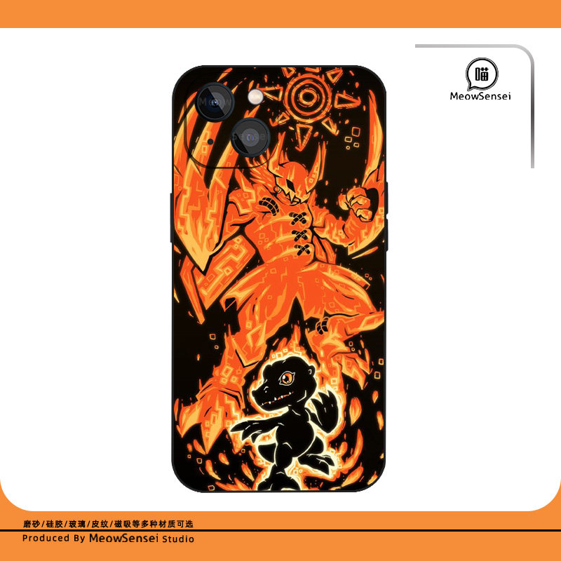 亚古兽数码宝贝插画磁吸手机壳适配iPhone15玻璃12动漫二次元13硅胶14苹果16ProMax华为OPPO小米VIVO防摔软壳
