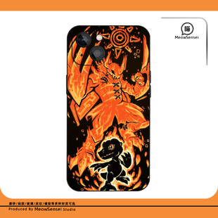 亚古兽数码宝贝插画磁吸手机壳适配iPhone15玻璃12动漫二次元13硅胶14苹果16ProMax华为OPPO小米VIVO防摔软壳