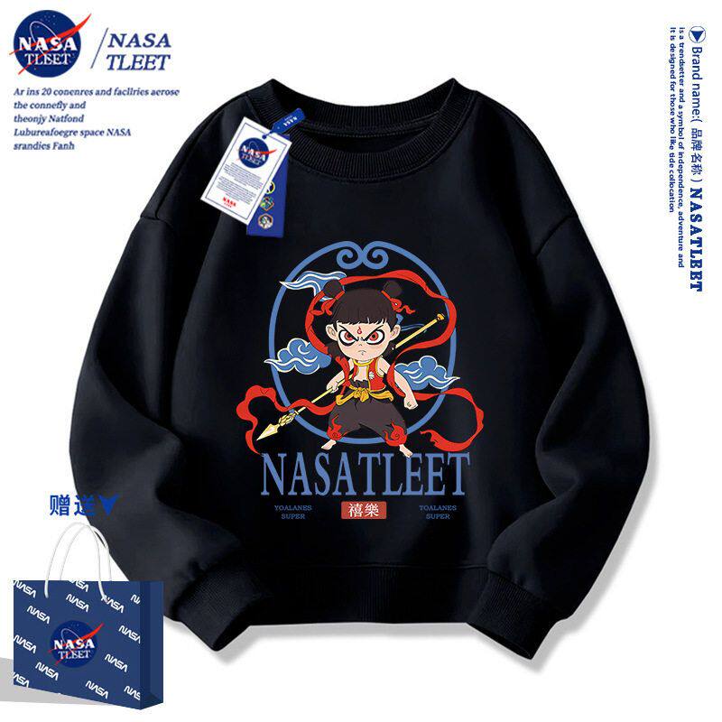 NASA哪吒上衣卫衣男女春秋季儿童哪咤敖丙动漫衣服外套潮酷