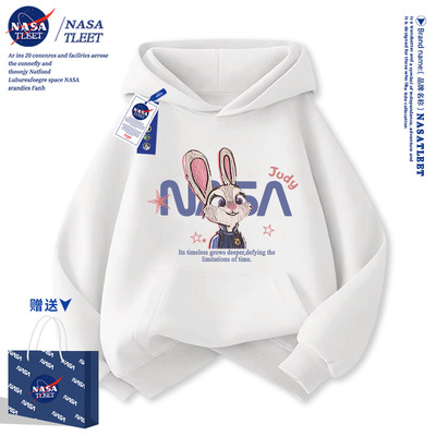 NASA联名疯狂动物城尼克朱迪男女同款儿童连帽卫衣春秋冬加绒上衣