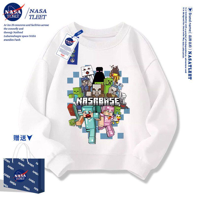 NASA我的世界潮男童圆领卫衣早春季薄款2025新款初春儿童上衣装