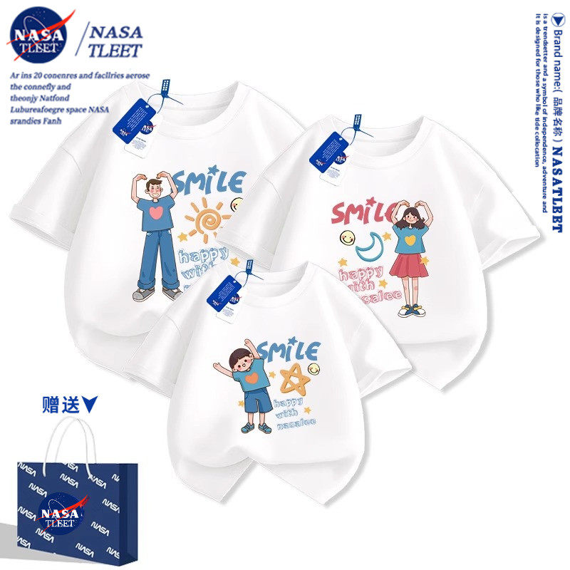 NASA不一样亲子装夏装一家三口四口短袖t恤2025新款高端母女装批