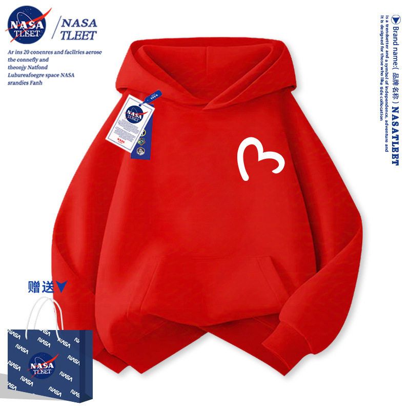 NASA联名新款卡通潮系宽松休闲上衣秋冬季中小学生连帽套头卫衣酷