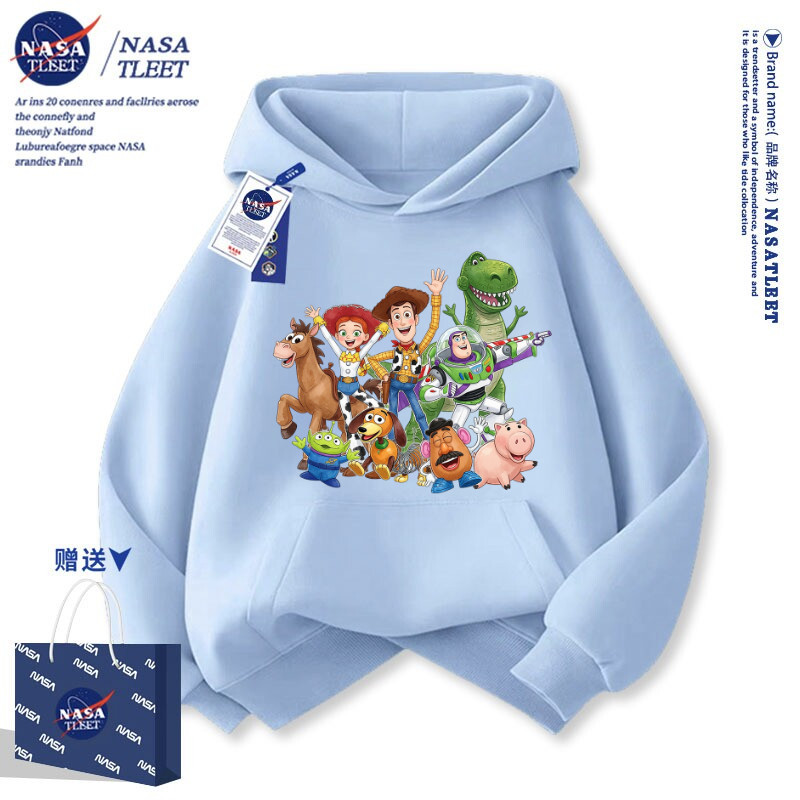 NASA高质量玩具总动员童装连帽卫衣男女儿童中大童秋冬卡通上衣服