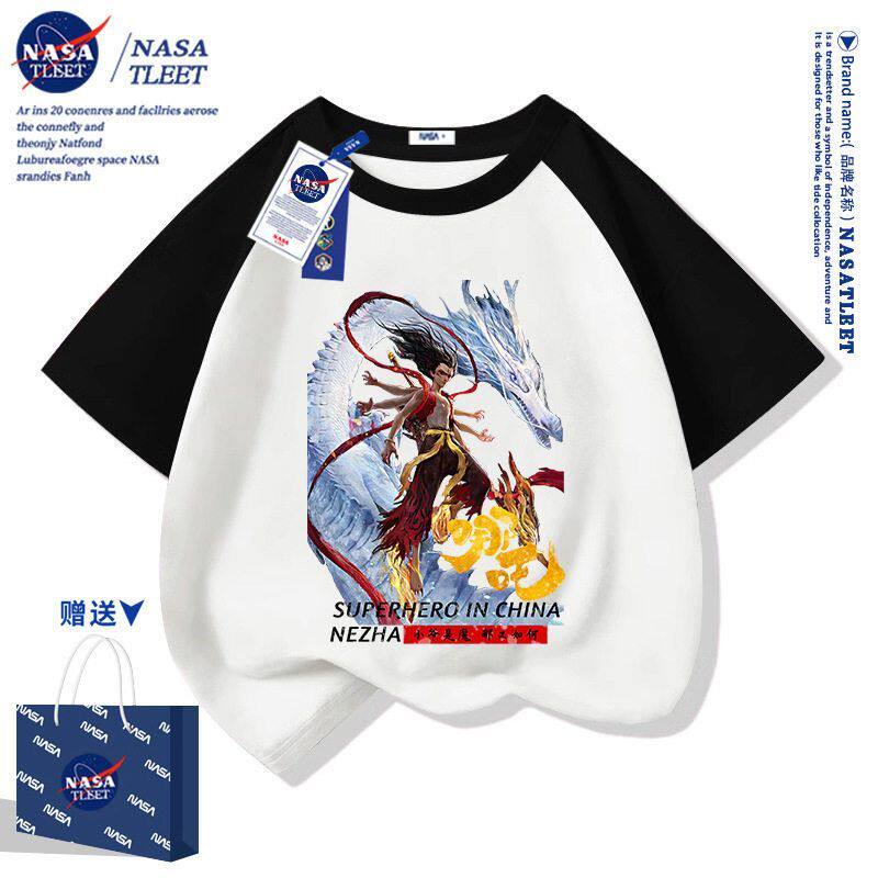 NASA联名卡通动漫周边男女孩子儿童棉短袖t恤衫半袖夏童装衣服