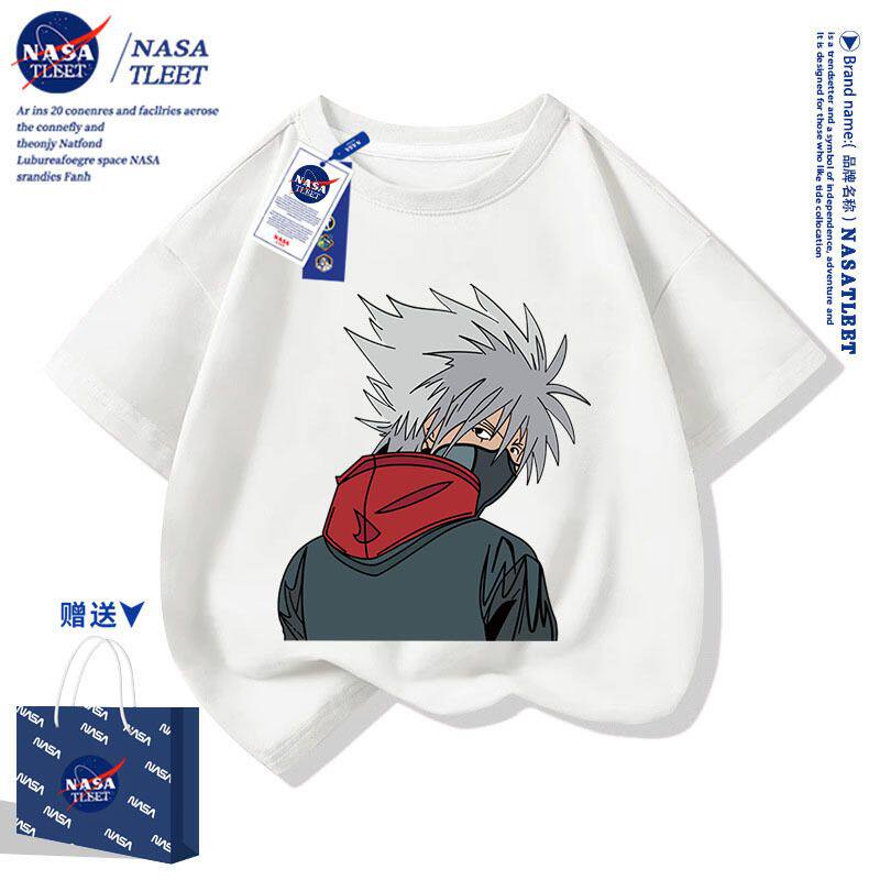 NASA联名火影卡卡西印花男女儿童学生短袖t恤衫夏装新款半袖上衣