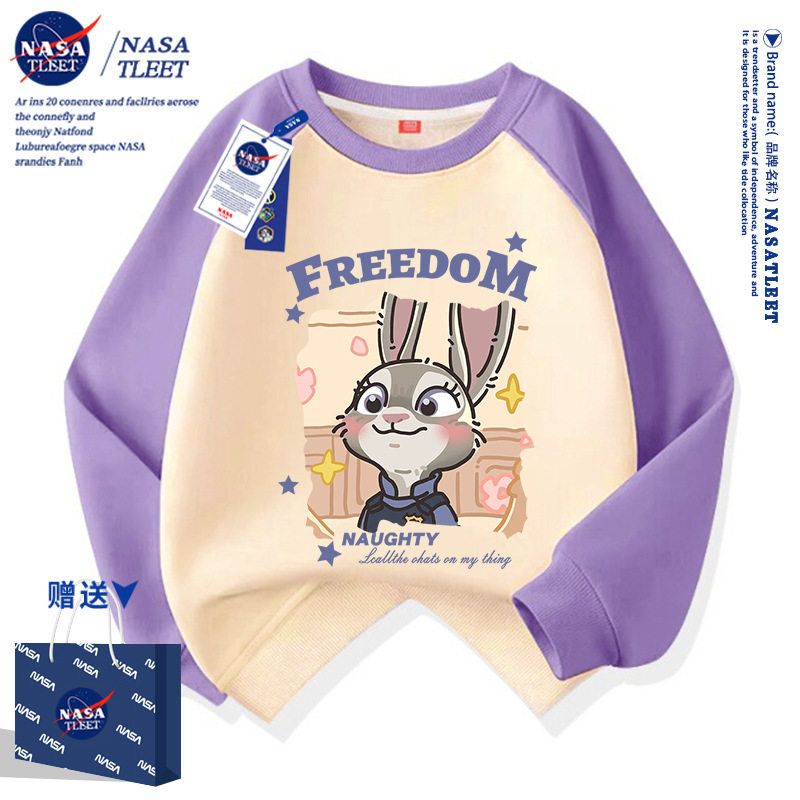 NASA联名卡通动漫疯狂动物城洋气潮系卫衣春秋季新款插肩圆领上衣