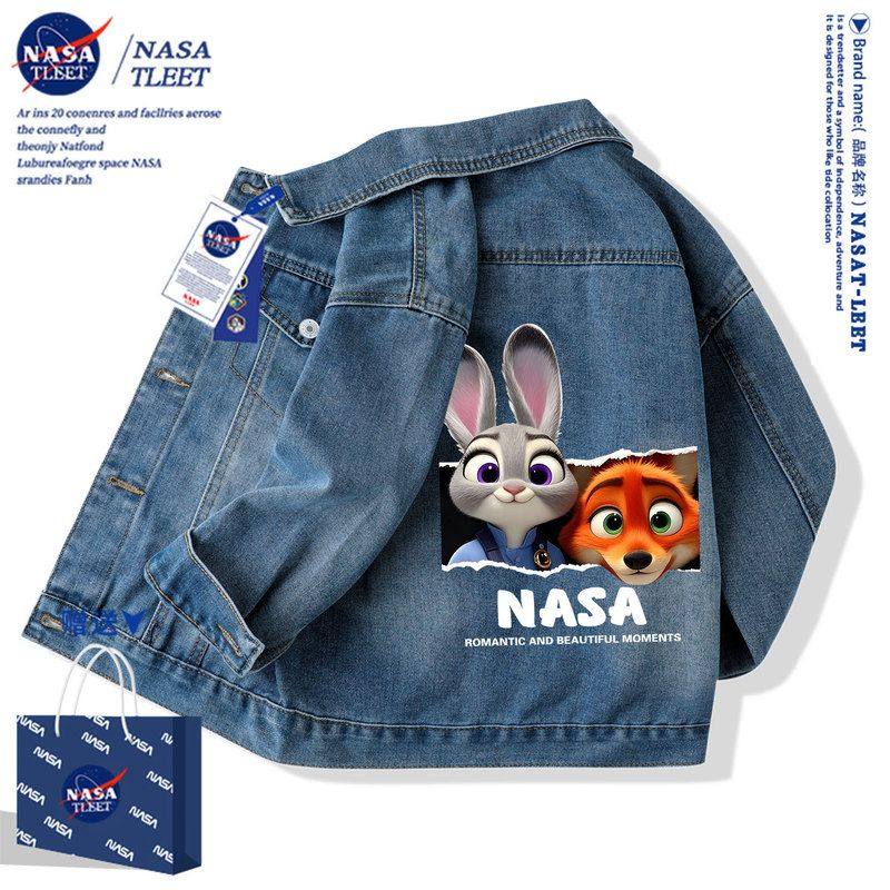 NASA联名疯狂动物城2朱迪尼克衣服童装牛仔外套男女儿童夹克上衣