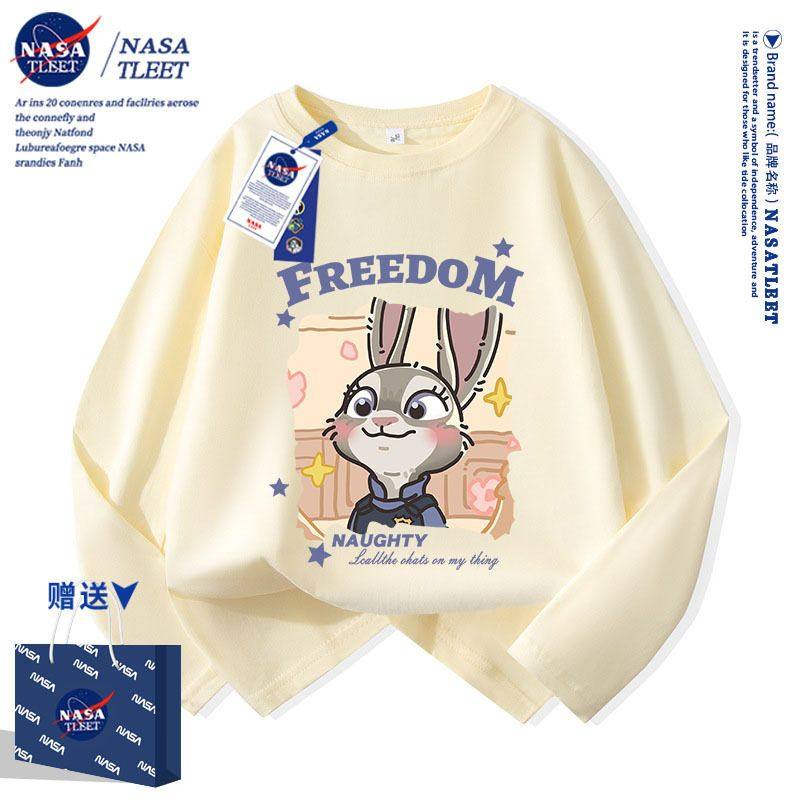 NASA联名疯狂动物城长袖T恤男女春秋朱迪尼克亲子装衣服打底长袖