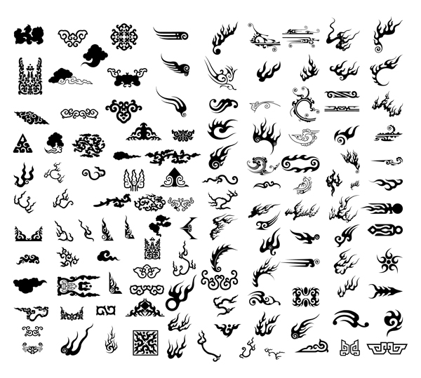 古典传统火纹 传统火焰花纹 纹样 古典元素 ai格式矢量设计素材