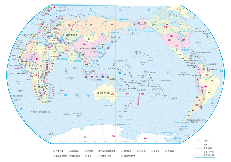 世界地图中文版cdr矢量素材 简单地图模版图 非实物地图 设计素材