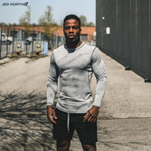 弹力运动跑步训练服 速干T恤修身 Jed North秋冬器械健美健身长袖