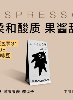 无恙咖啡西达摩SOE中烘意式美式拿铁橘皮覆盘子咖啡豆200g