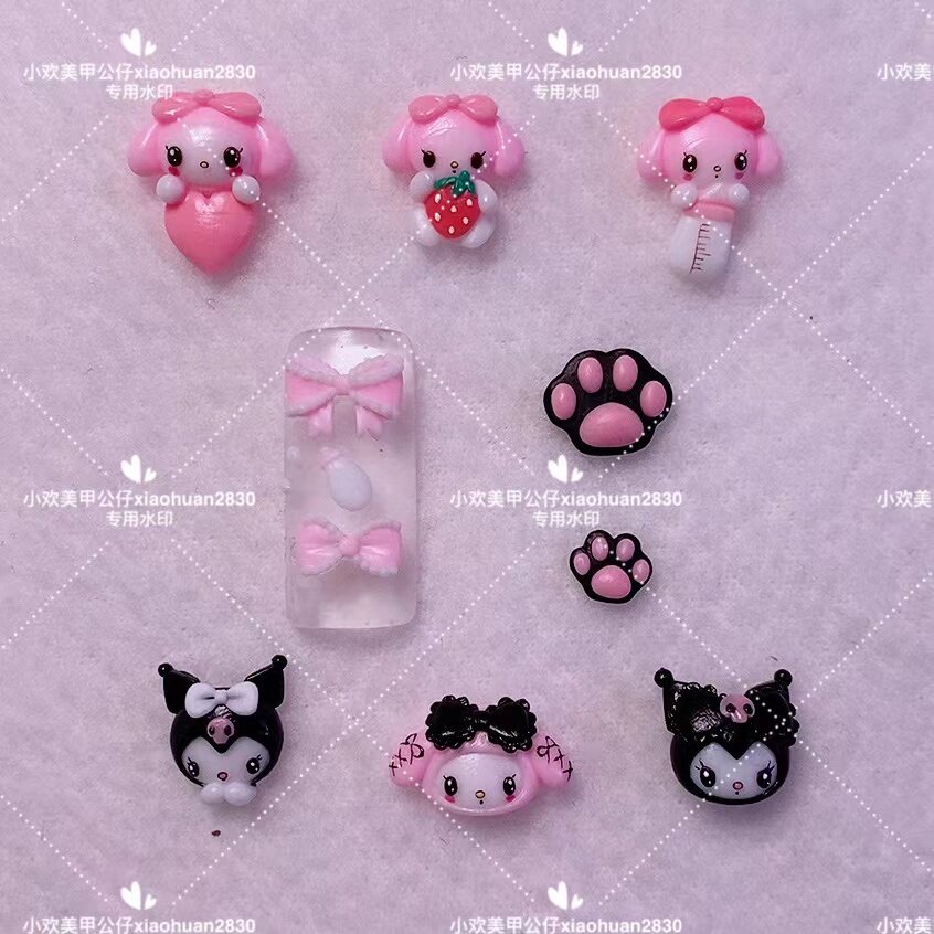 小欢美甲模具立体雕花硅胶模具库洛米美乐蒂美甲卡通公仔饰品