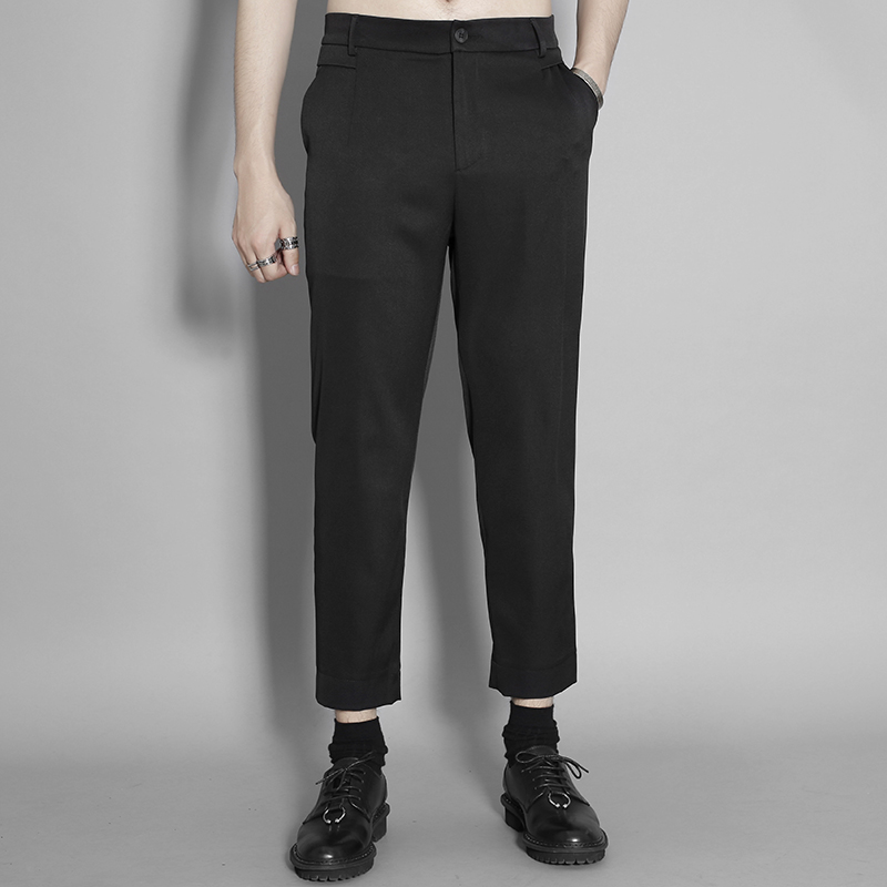 潮男原创个性设计秋装九分西裤