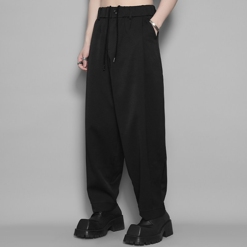 褶皱垂感宽松休闲西裤男秋季长裤