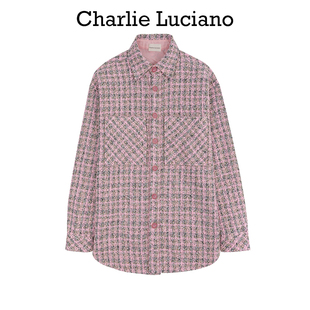 小众情侣衬衣 CL衬衫 Luciano做旧粉编织小香风衬衫 Charlie