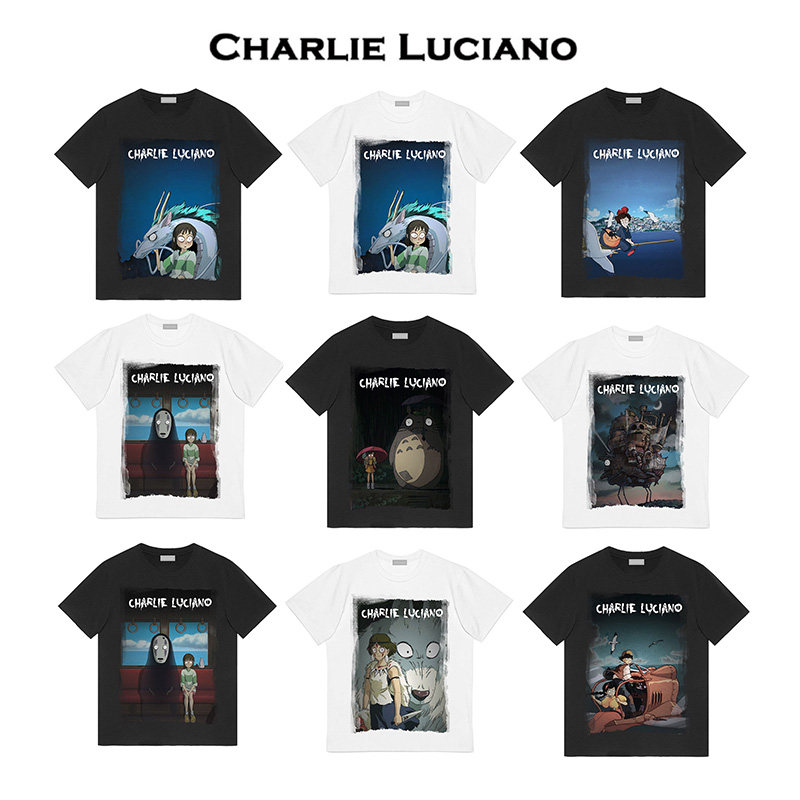 Charlie Luciano宫崎骏短袖T哈尔的移动城堡插画短袖千与千寻龙猫