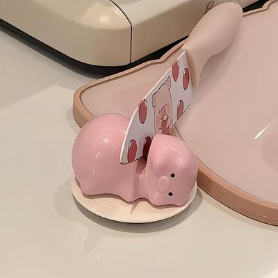 小猪可爱磨刀石家用厨房快速开刃专业磨刀神器菜刀剪刀吸盘磨刀器