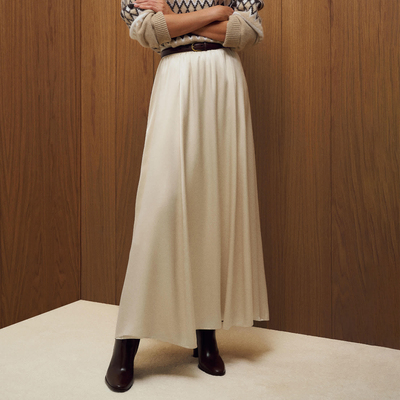 reform*on法式100%桑蚕丝a字半身裙女春夏款2026新款真丝长款裙子