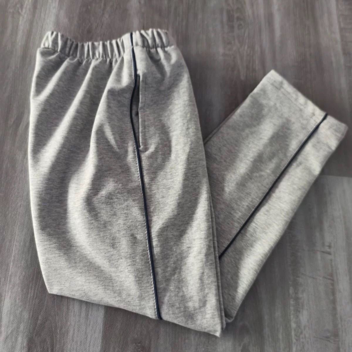 春秋冬夏浅灰色校服裤子藏蓝细杠中小学生男女校服运动裤加绒