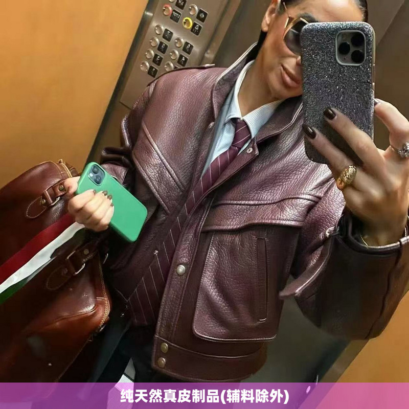普洛克新款进口A级绵羊皮复古女