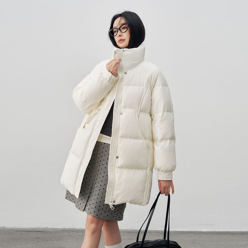 普洛克正品韩版立领中长款女宽松