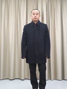 捡漏翻领羽绒大衣男普洛克活里活面兔毛内胆90.9羊毛4.8山羊绒