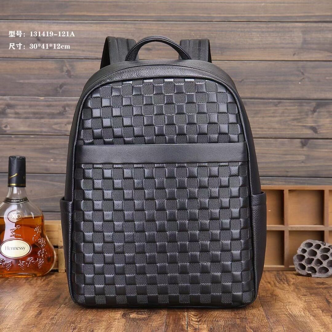 普洛克正品新款男士真皮商务双肩包大容量一件头层牛皮电脑背包