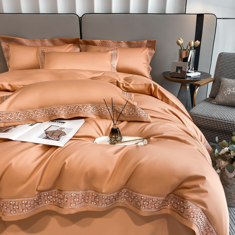 HIGH-QUALITY 200 PIECES OF COTTON COTTON FOUR-PIECE SET OF 100 COTTON QUILT SETS FOR WEDDINGS WEDDINGS NEWLYWEDS RED SOLID COLOR BEDDING