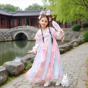 女童汉服春夏季连衣裙2026中国风新款儿童高端古风超仙唐装公主裙
